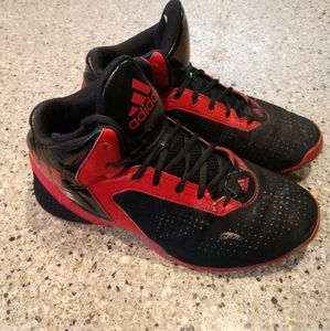 Men's adidas high tops black red size 9